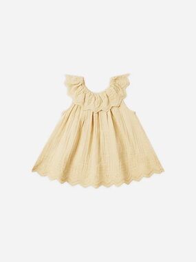 Quincy Mae Isla Dress in Lemon w/ diaper cover
